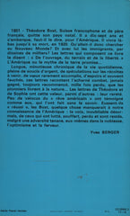 BOST, CHARLES MARC. Derniers puritains, pionniers d'Amérique (Les) : Lettres de Théodore Bost et Sophie Bonjour, 1851-1920