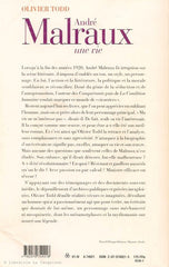 MALRAUX, ANDRE. André Malraux. Une vie.