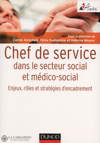 Amistani-Guelamine-Mounir. Chef De Service Dans Le Secteur Social Et Médico-Social:  Enjeux Rôles