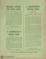Davison Marguerite Porter. A Handweavers Pattern Book Livre