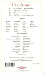 BARBEROUSSE, ANOUK. L'expérience