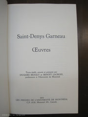 SAINT-DENYS GARNEAU, HECTOR DE. Oeuvres - Édition critique par Jacques Brault et Benoît Lacroix