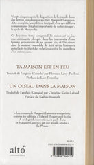 Laurence Margaret. Cycle De Manawaka (Le) - Tome 02: Ta Maison Est En Feu Un Oiseau Dans La Livre