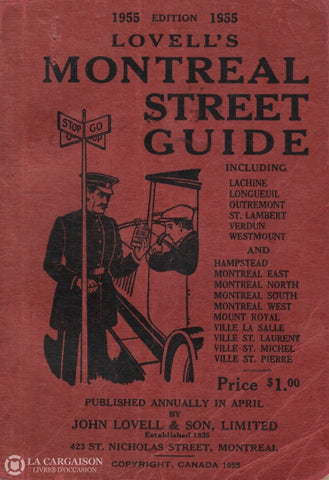 Montreal. Lovells Montreal Street Guide - 1955 Edition Volume 24 Livre