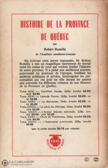 Rumilly Robert. Histoire De La Province Québec - Tome 37: Premier Gouvernement Duplessis Livre