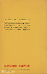 Boileau Nicolas. Oeuvres De Boileau - Texte Lédition Gidel Avec Préface Et Notes Livre