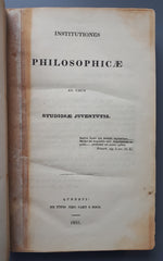 DEMERS, JEROME. Institutiones Philosophicae ad usum Studiosae Juventutis