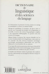 COLLECTIF. Dictionnaire de linguistique et des sciences du language