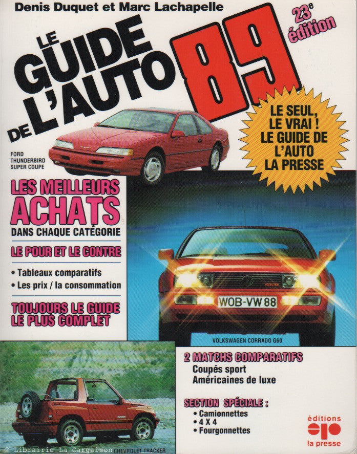 GUIDE DE L'AUTO (LE). Le Guide de l'auto 1989