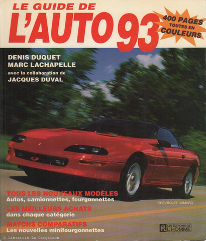 GUIDE DE L'AUTO (LE). Le Guide de l'auto 1993