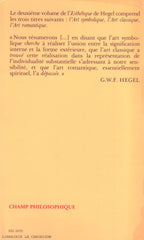 HEGEL, FRIEDRICH. Esthétique (Complet en 4 volumes)