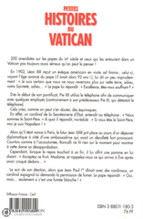 Anonyme. Petites Histoires Du Vatican:  Anecdotes Et Facéties Des Papes Xxeme Siècle Livre