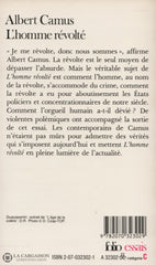 Camus Albert. Homme Révolté (L) Livre