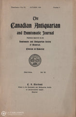 Collectif. Canadian Antiquarian And Numismatic Journal (The) - Third Series Volume 6 No 4 Livre