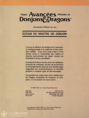 Donjons & Dragons (Règles Avancées Officielles De Donjons Dragons) Écran Du Maître Donjon -