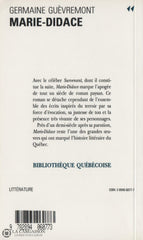 Guevremont Germaine. Marie-Didace Livre