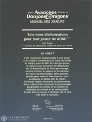 Gygax Gary. Règles Avancées Officielles De Donjons & Dragons:  Manuel Des Joueurs Livre