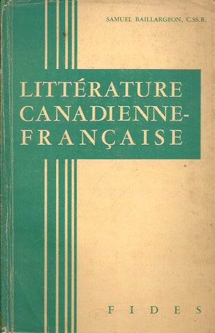 BAILLARGEON, SAMUEL. Littérature canadienne-française