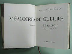 GAULLE, CHARLES DE. Mémoires de Guerre. Tomes I, II & III (Complet) (Dédicacé)
