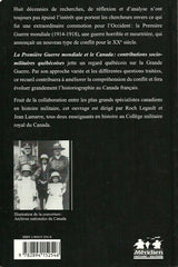 LEGAULT, ROCH. La Première Guerre mondiale et le Canada: contributions sociomilitaires québécoises.