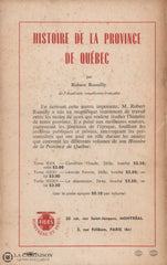 Rumilly Robert. Histoire De La Province Québec - Tome 33:  La Plaie Du Chômage Livre