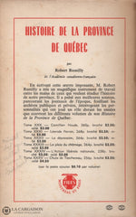 Rumilly Robert. Histoire De La Province Québec - Tome 36:  Lautonomie Provinciale Livre