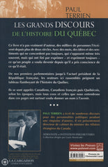 Terrien Paul. Grands Discours De Lhistoire Du Québec (Les) Livre