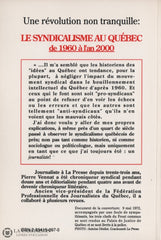 Vennat Pierre. Une Révolution Non Tranquille:  Le Syndicalisme Au Québec De 1960 À Lan 2000 Livre
